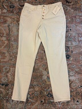 Universal Thread Cream High-Rise Button-Fly Chinos